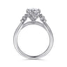 Louise - 14K White Gold Three Stone Cluster Round Diamond Engagement Ring - 0.12 ct