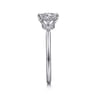 Louise - 14K White Gold Three Stone Cluster Round Diamond Engagement Ring - 0.12 ct