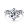 Reena - 14K White Gold Round Diamond Engagement Ring - 0.18 ct