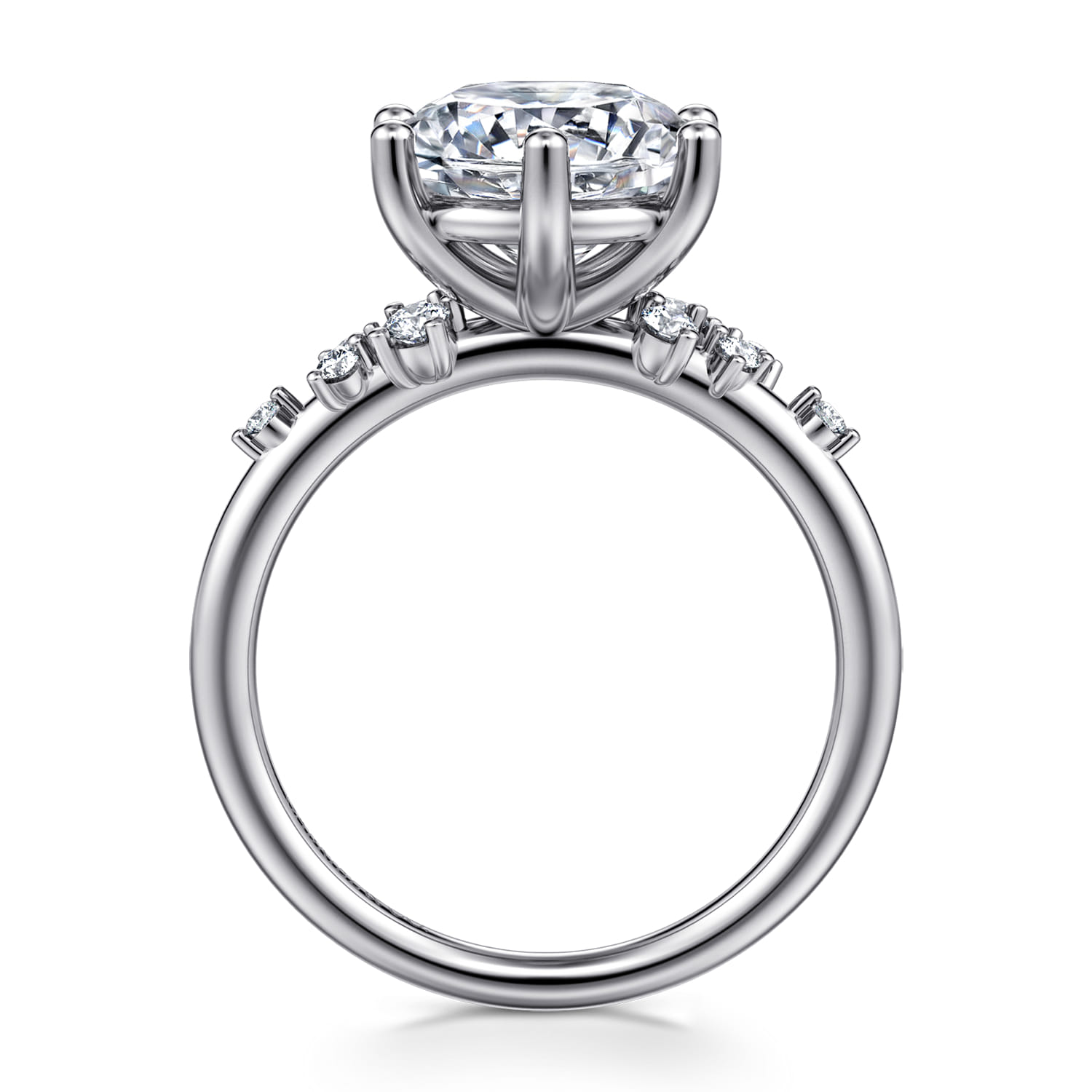 Reena - 14K White Gold Round Diamond Engagement Ring - 0.18 ct - Shot 2