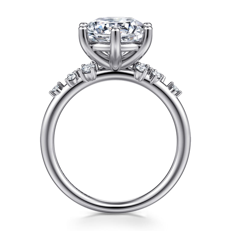 Reena - 14K White Gold Round Diamond Engagement Ring - 0.18 ct - Shot 2