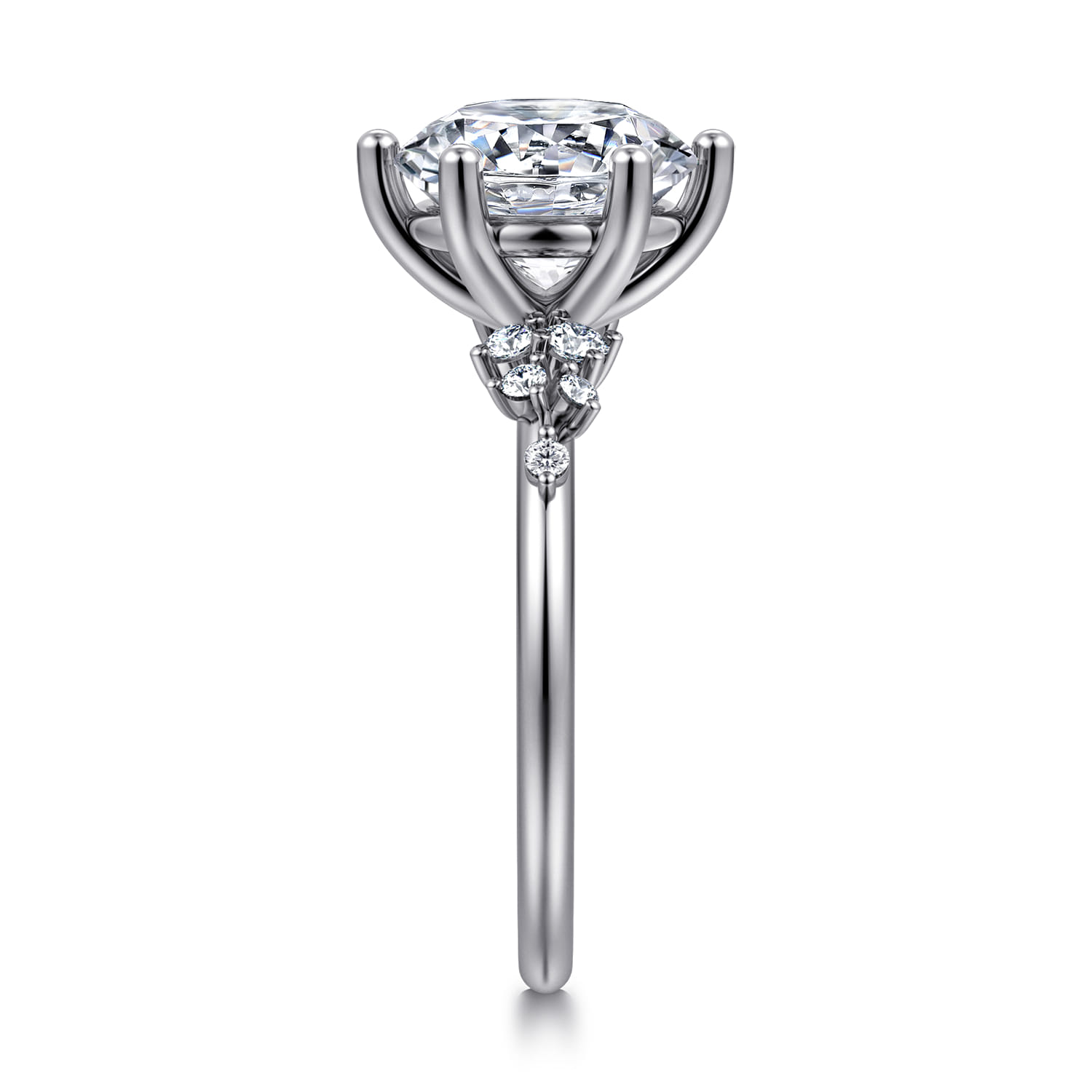 Reena - 14K White Gold Round Diamond Engagement Ring - 0.18 ct - Shot 4