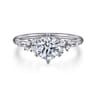Reena - 14K White Gold 6 Prong Round Diamond Engagement Ring - 0.18 ct