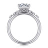 Reena - 14K White Gold 6 Prong Round Diamond Engagement Ring - 0.18 ct
