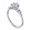 Reena - 14K White Gold 6 Prong Round Diamond Engagement Ring - 0.18 ct