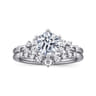 Reena - 14K White Gold 6 Prong Round Diamond Engagement Ring - 0.18 ct