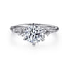 Reena - 14K White Gold Round Diamond Engagement Ring - 0.18 ct