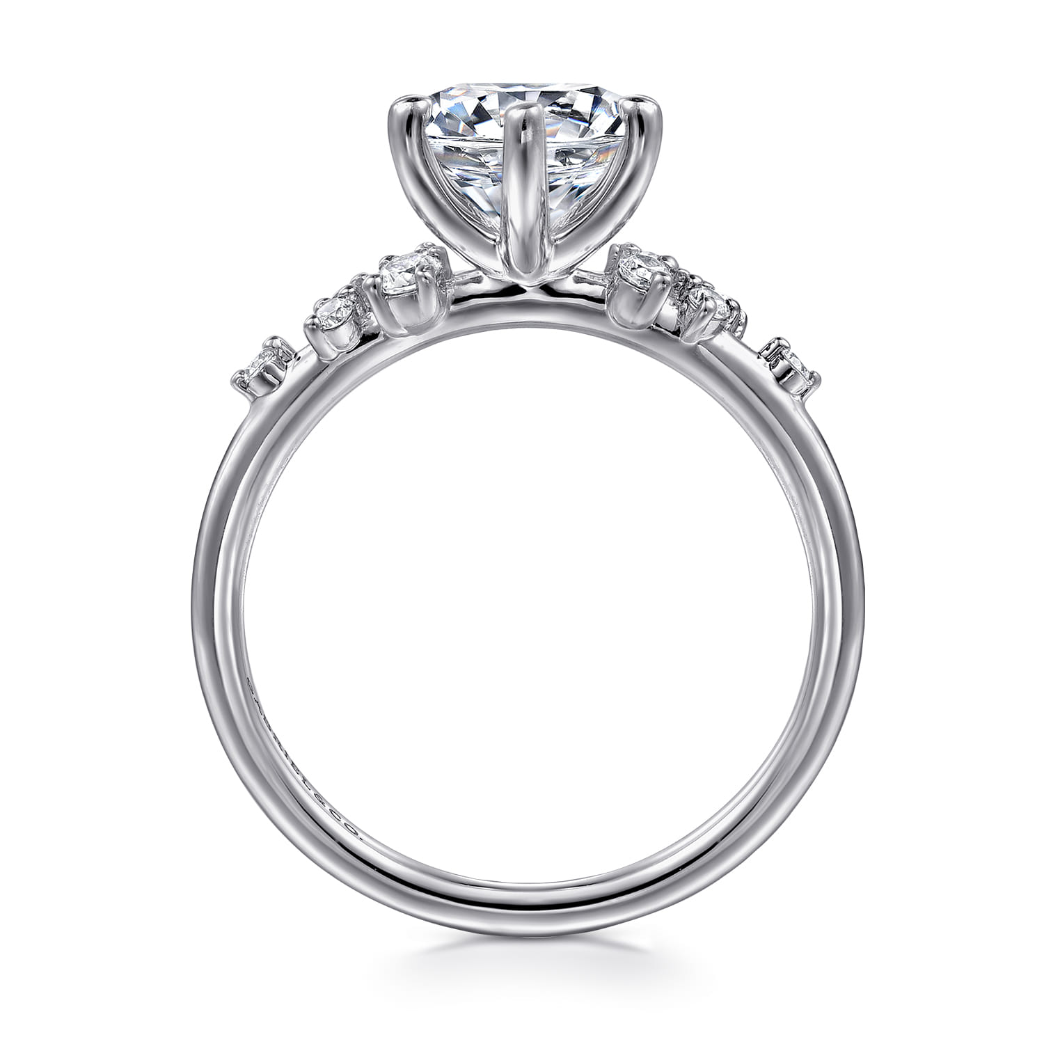 Reena - 14K White Gold Round Diamond Engagement Ring - 0.18 ct - Shot 2