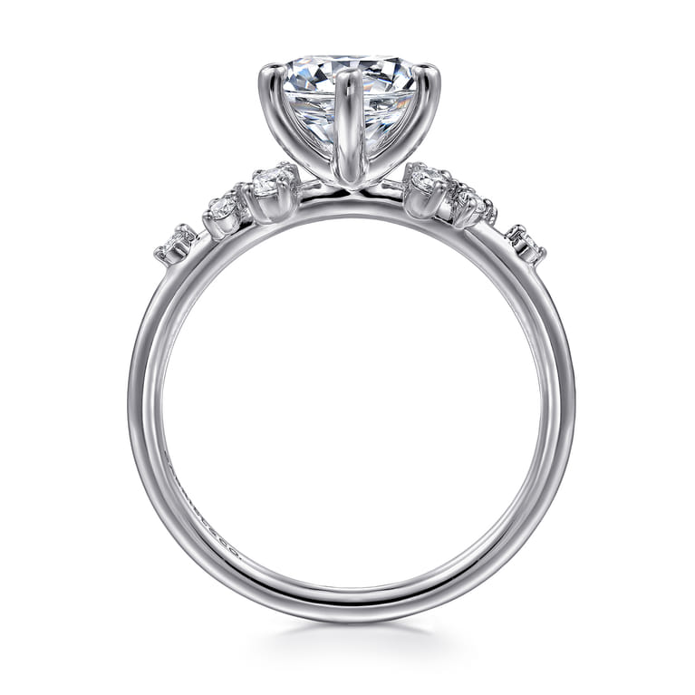 Reena - 14K White Gold Round Diamond Engagement Ring - 0.18 ct - Shot 2