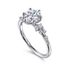 Reena - 14K White Gold Round Diamond Engagement Ring - 0.18 ct