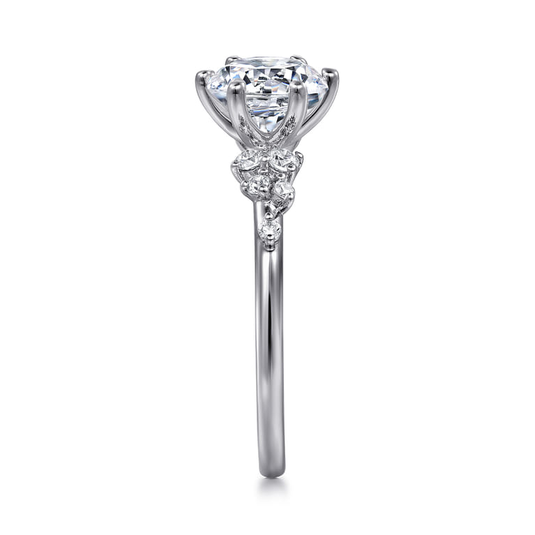 Reena - 14K White Gold Round Diamond Engagement Ring - 0.18 ct - Shot 5