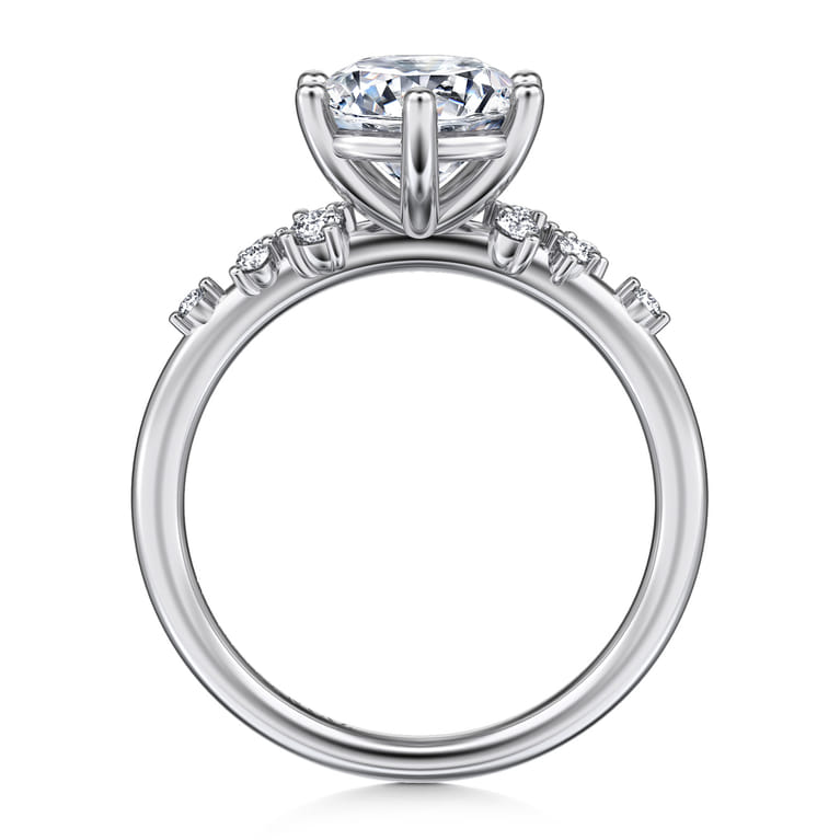 Reena - 14K White Gold Round Diamond Engagement Ring - 0.18 ct - Shot 2