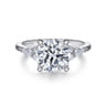 Avah - 14K White Gold Round Diamond Cluster Engagement Ring - 0.3 ct