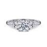 Avah - 14K White Gold Round Diamond Cluster Engagement Ring - 0.26 ct