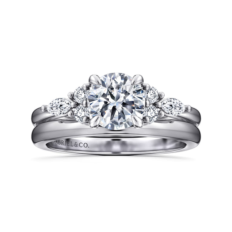 Avah - 14K White Gold Round Diamond Cluster Engagement Ring - 0.26 ct - Shot 4