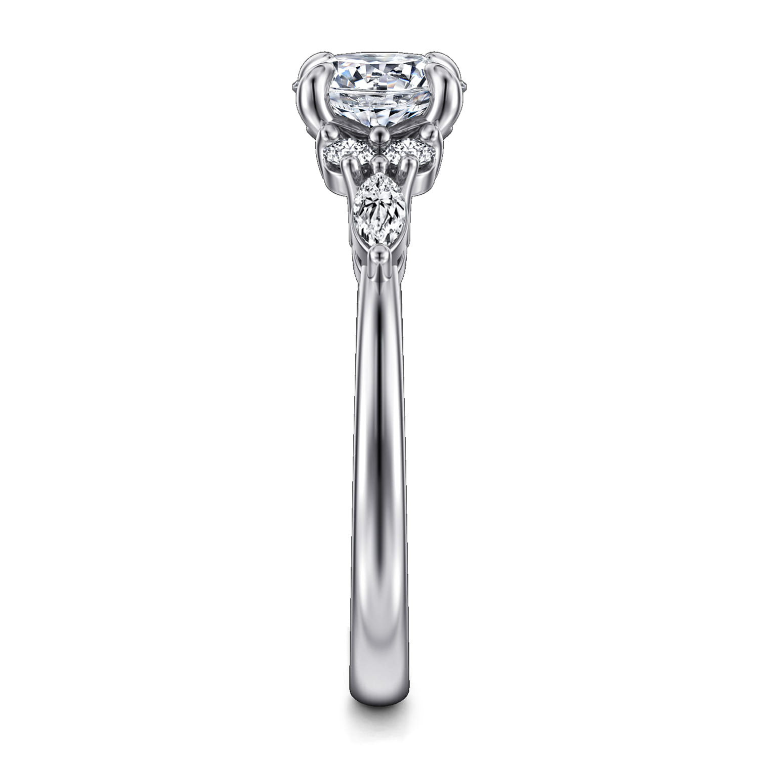 Avah - 14K White Gold Round Diamond Cluster Engagement Ring - 0.26 ct - Shot 5
