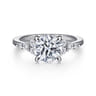 Avah - 14K White Gold Round Diamond Cluster Engagement Ring - 0.28 ct