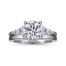 Avah - 14K White Gold Round Diamond Cluster Engagement Ring - 0.28 ct