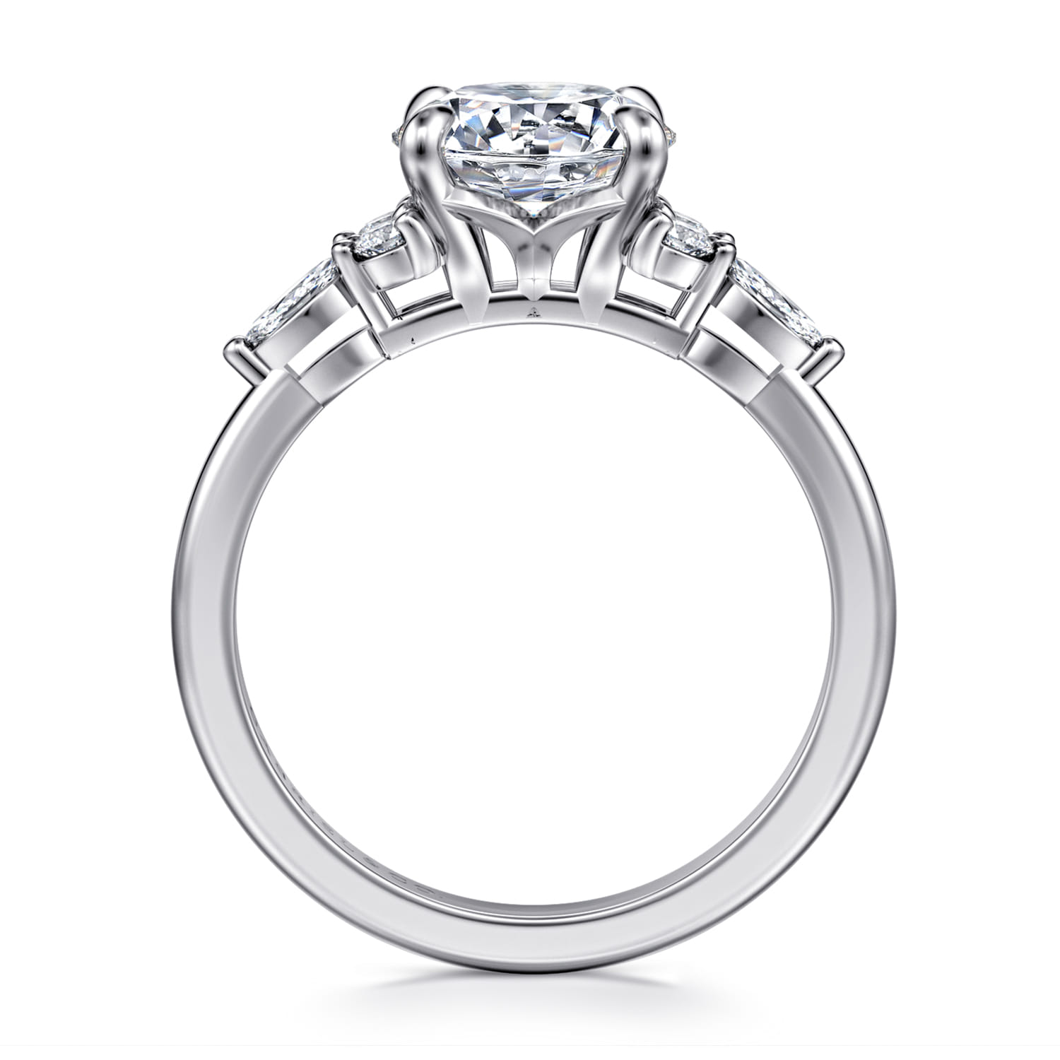Avah - 14K White Gold Round Diamond Cluster Engagement Ring - 0.28 ct - Shot 2