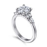 Avah - 14K White Gold Round Diamond Cluster Engagement Ring - 0.28 ct