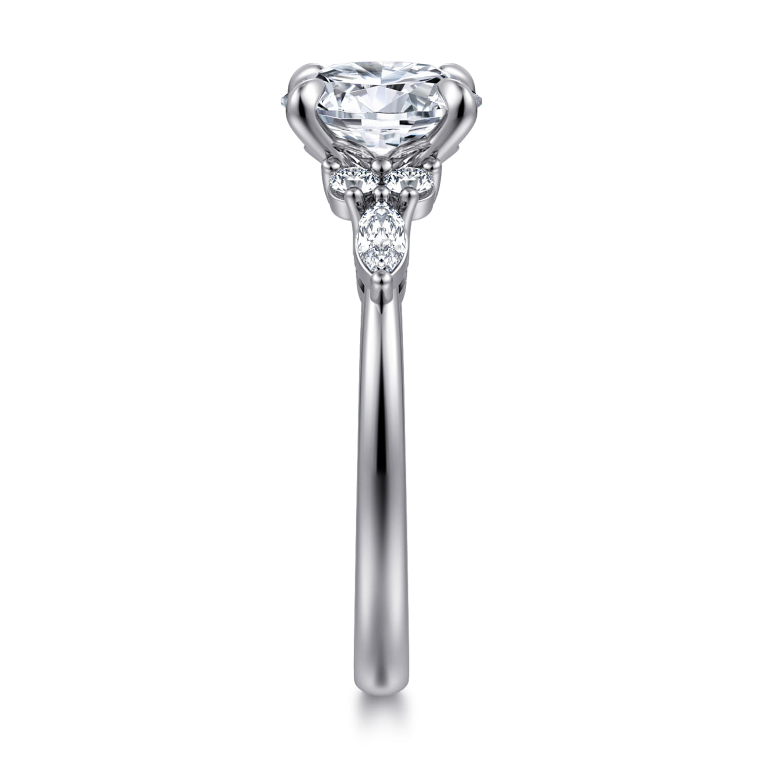 Avah - 14K White Gold Round Diamond Cluster Engagement Ring - 0.28 ct - Shot 4