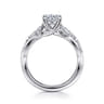 Charlina - 14K White Gold Floral Round Diamond Engagement Ring - 0.17 ct