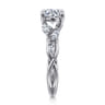 Charlina - 14K White Gold Floral Round Diamond Engagement Ring - 0.4 ct