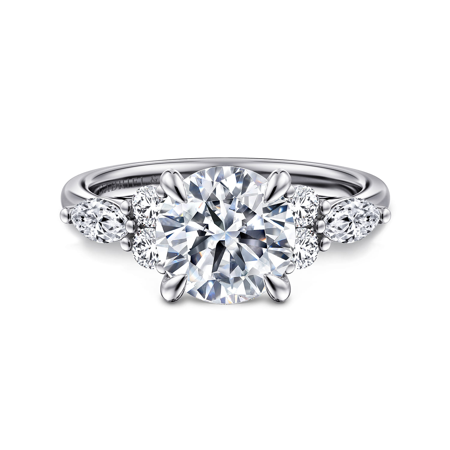 Avah - 14K White Gold Round Diamond Engagement Ring - 0.5 ct - Shot 1