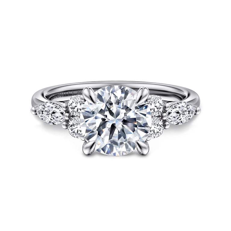 Avah - 14K White Gold Round Diamond Engagement Ring - 0.5 ct - Shot 1