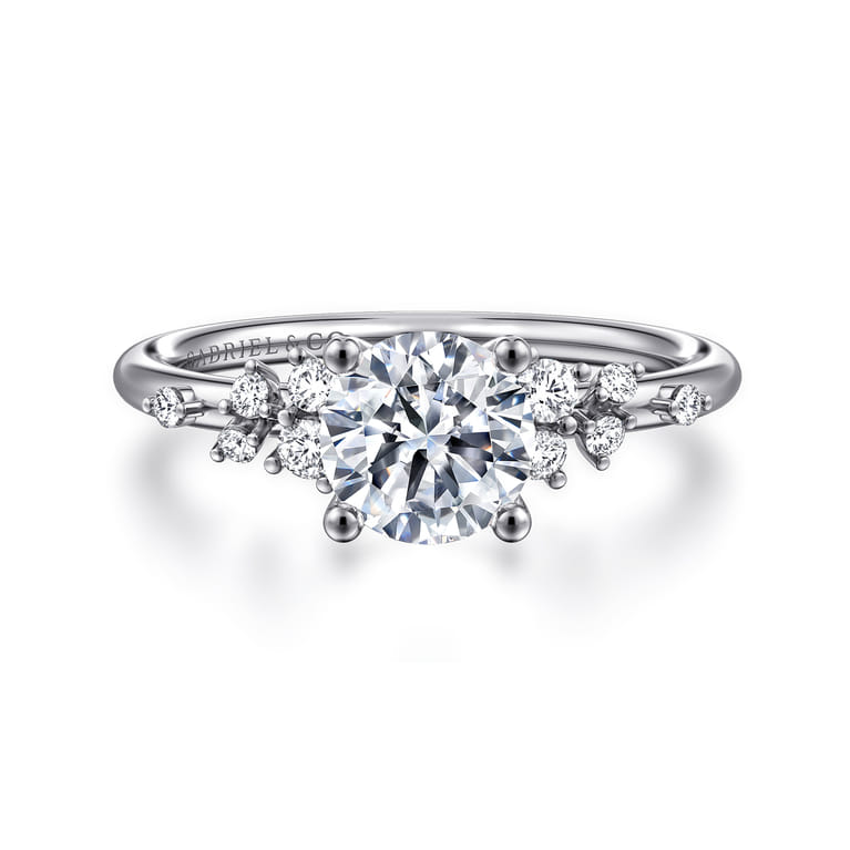 Sacred - 14K White Gold Round Diamond Engagement Ring - 0.18 ct - Shot 1
