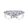 Sacred - 14K White Gold Round Diamond Engagement Ring - 0.18 ct