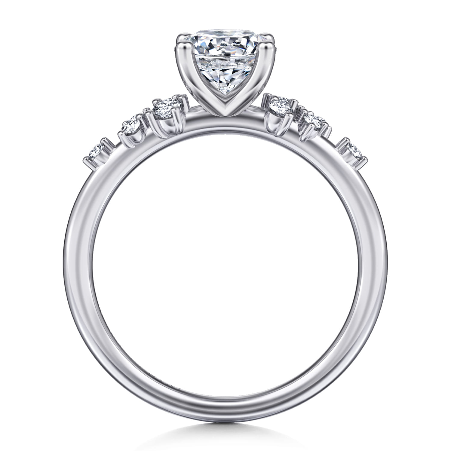 Sacred - 14K White Gold Round Diamond Engagement Ring - 0.18 ct - Shot 2