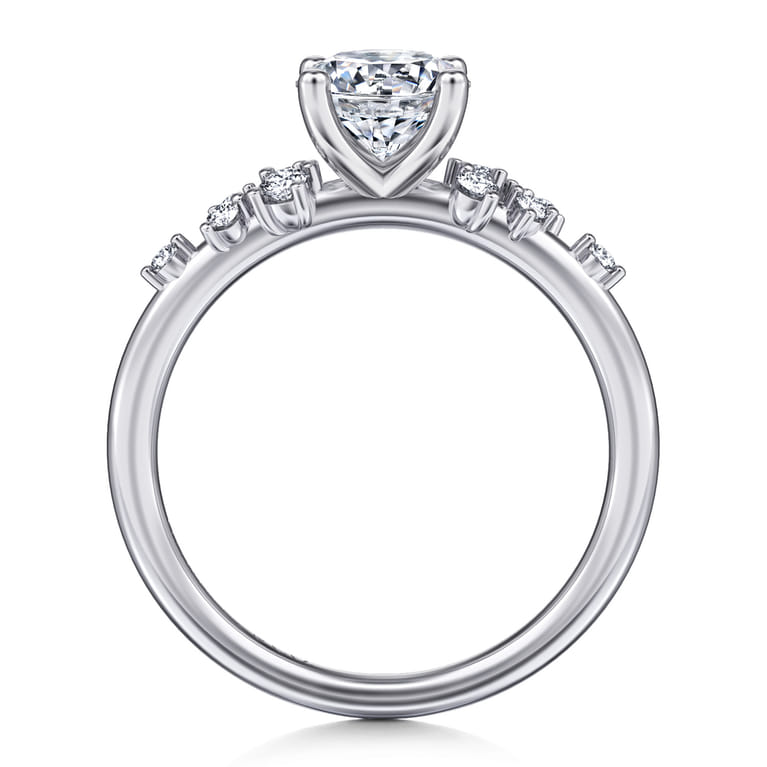 Sacred - 14K White Gold Round Diamond Engagement Ring - 0.18 ct - Shot 2