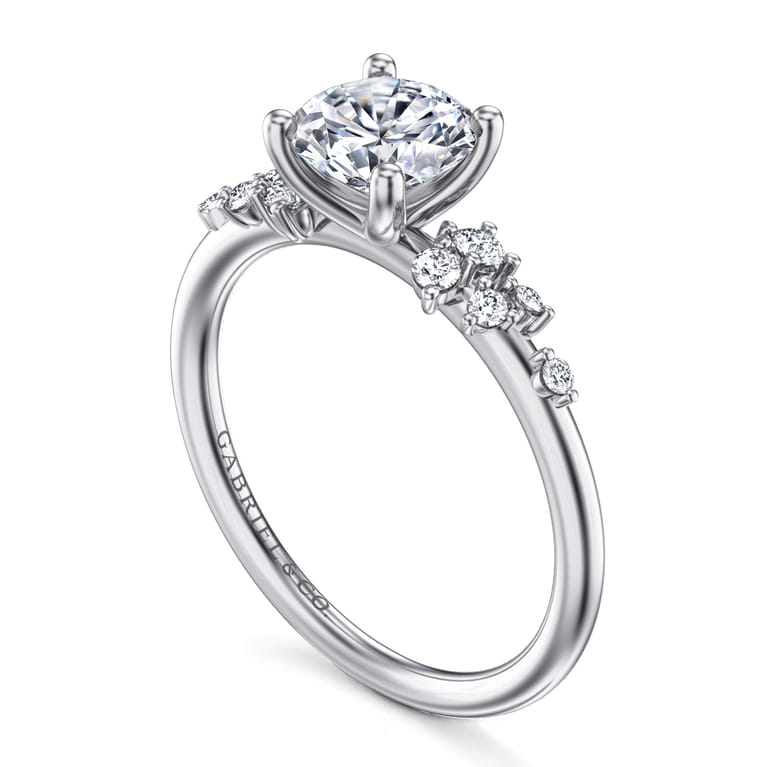Sacred - 14K White Gold Round Diamond Engagement Ring - 0.18 ct - Shot 3