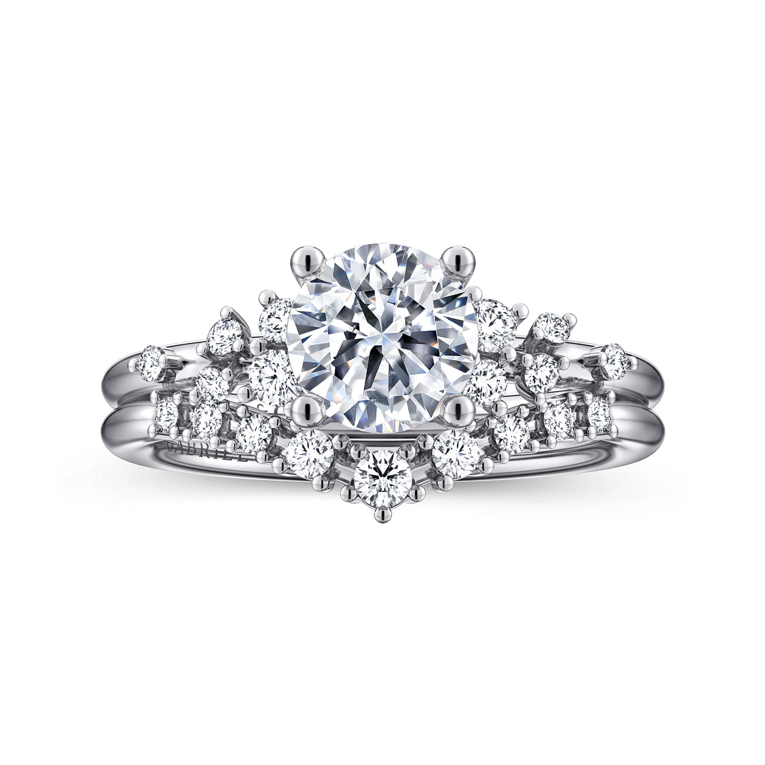 Sacred - 14K White Gold Round Diamond Engagement Ring - 0.18 ct - Shot 4