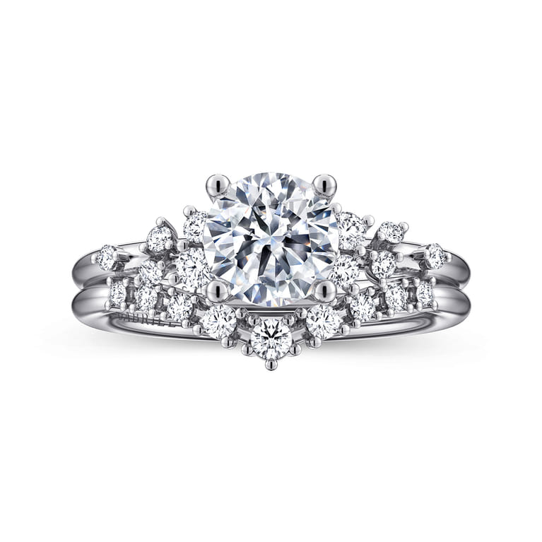 Sacred - 14K White Gold Round Diamond Engagement Ring - 0.18 ct - Shot 4
