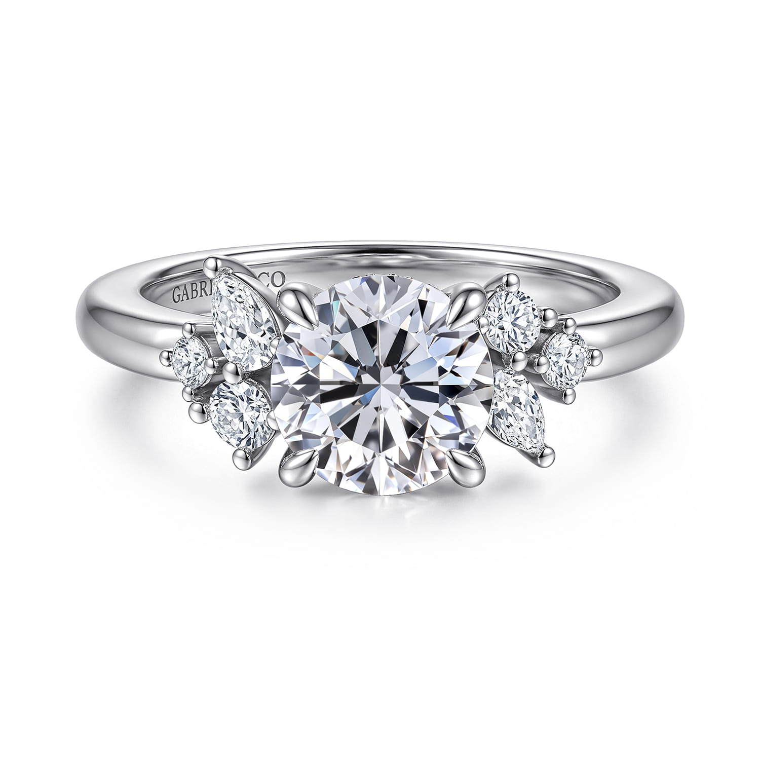 Caye - 14K White Gold Round Diamond Engagement Ring - 0.4 ct - Shot 1