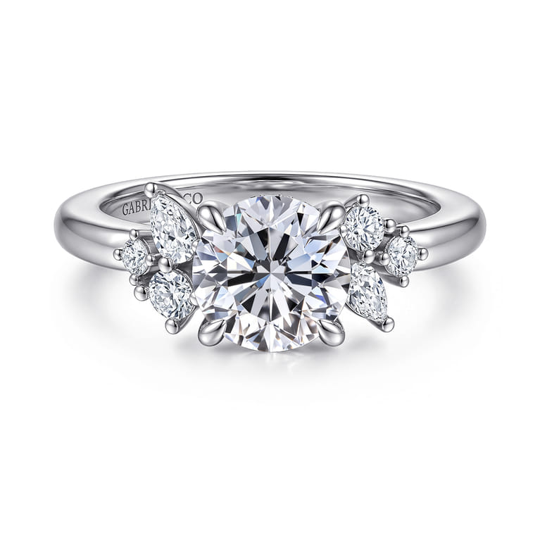 Caye - 14K White Gold Round Diamond Engagement Ring - 0.4 ct - Shot 1
