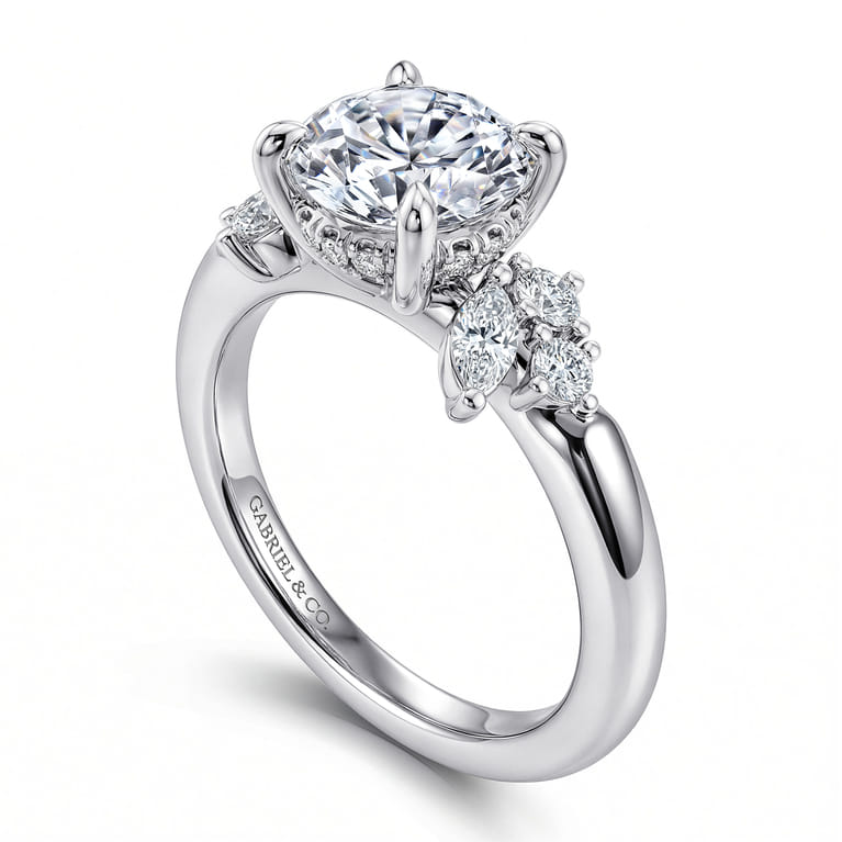 Caye - 14K White Gold Round Diamond Engagement Ring - 0.4 ct - Shot 3