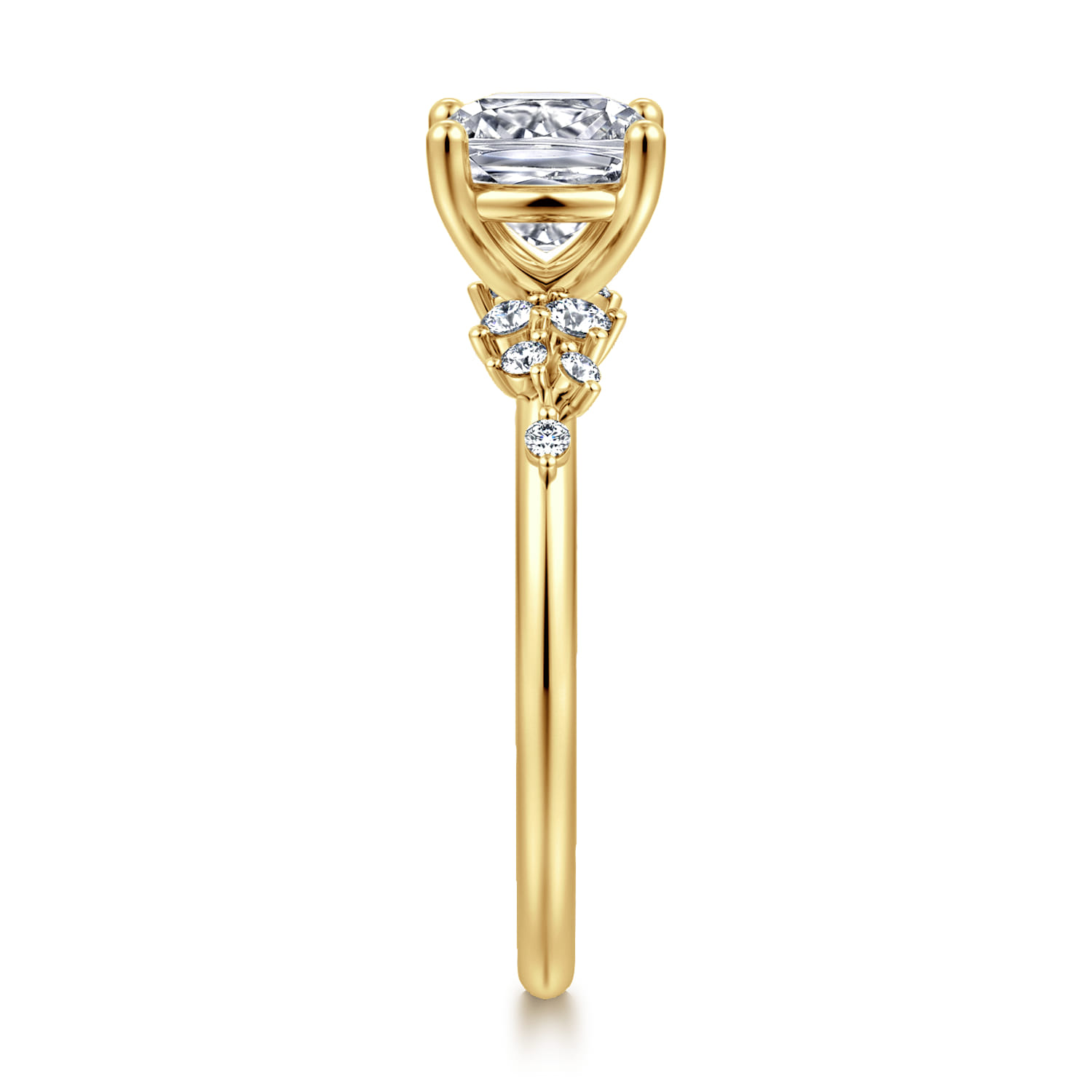 Reena - 14K Yellow Gold Cushion Cut Diamond Engagement Ring - 0.18 ct - Shot 4
