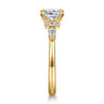 Avah - 14K Yellow Gold Cushion Cut Diamond Cluster Engagement Ring - 0.28 ct