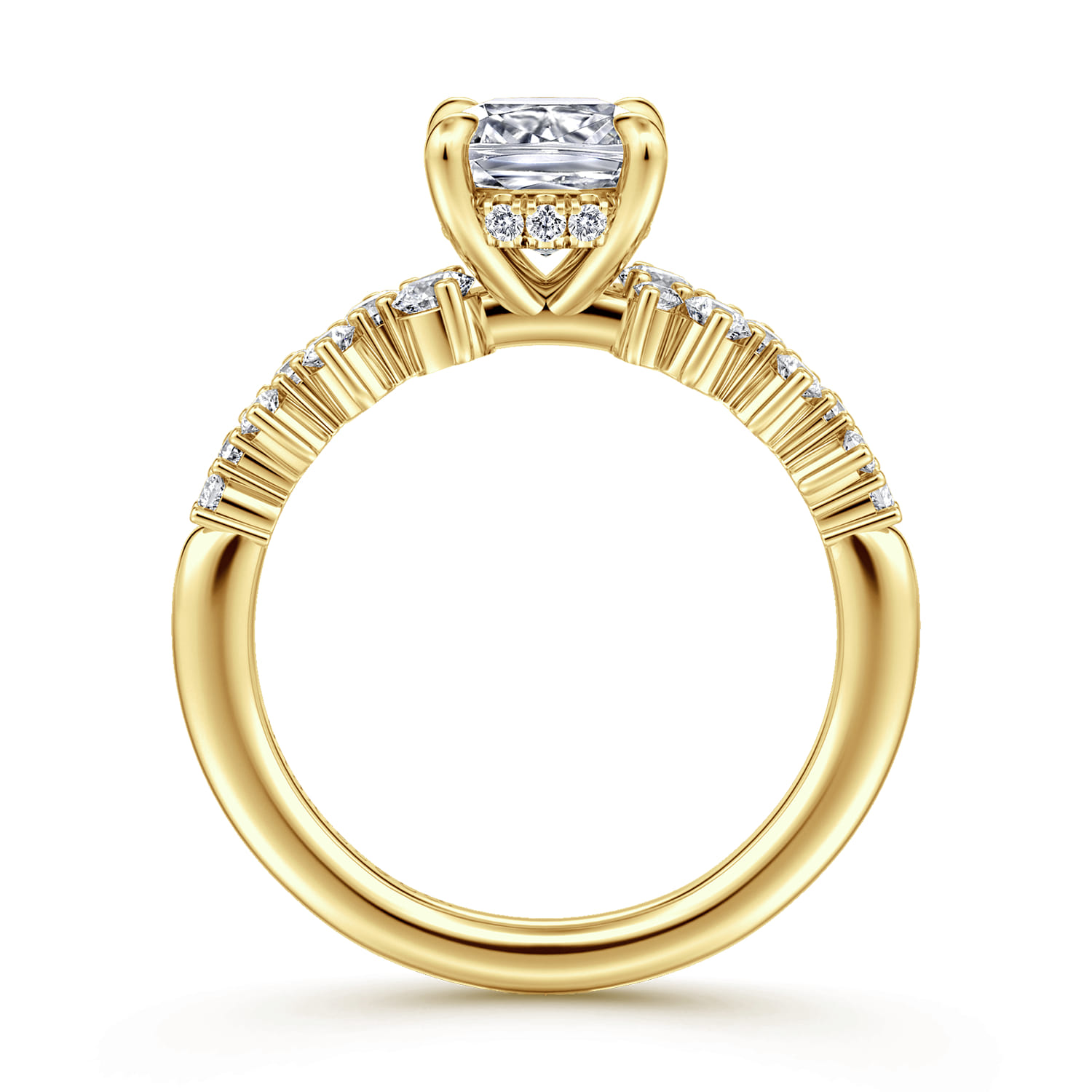 Cove - 14K Yellow Gold Cushion Cut Diamond Engagement Ring - 0.45 ct - Shot 2