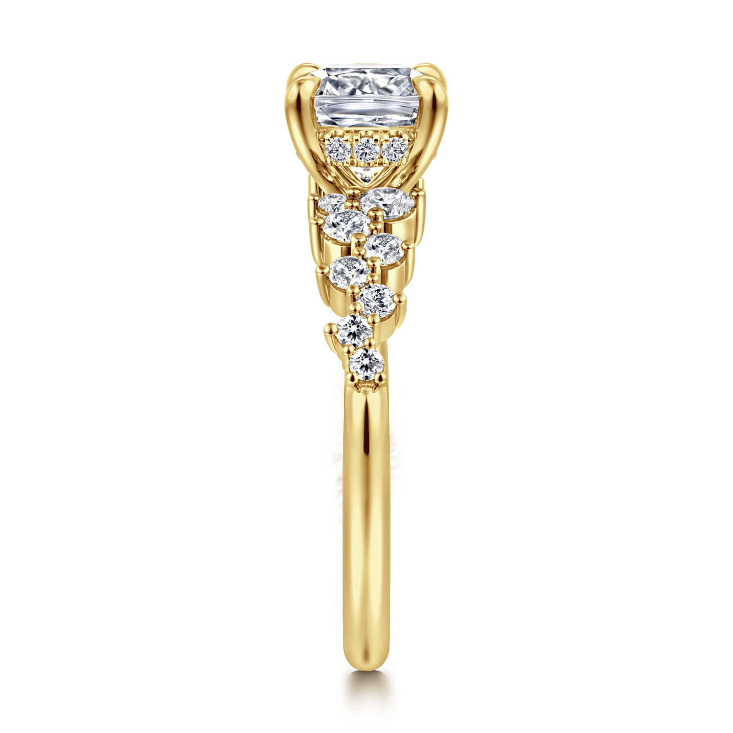 Cove - 14K Yellow Gold Cushion Cut Diamond Engagement Ring - 0.45 ct - Shot 4
