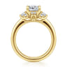Mattie - 14K Yellow Gold Cushion Cut Lotus Diamond Engagement Ring - 0.45 ct