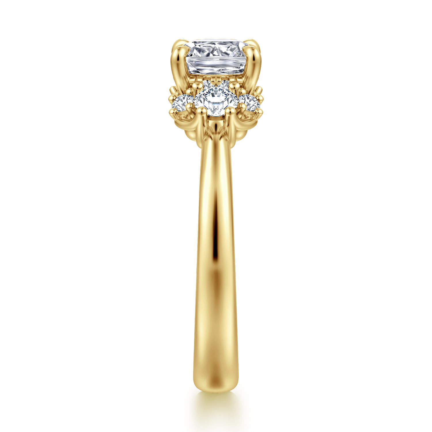 Mattie - 14K Yellow Gold Cushion Cut Lotus Diamond Engagement Ring - 0.45 ct - Shot 4