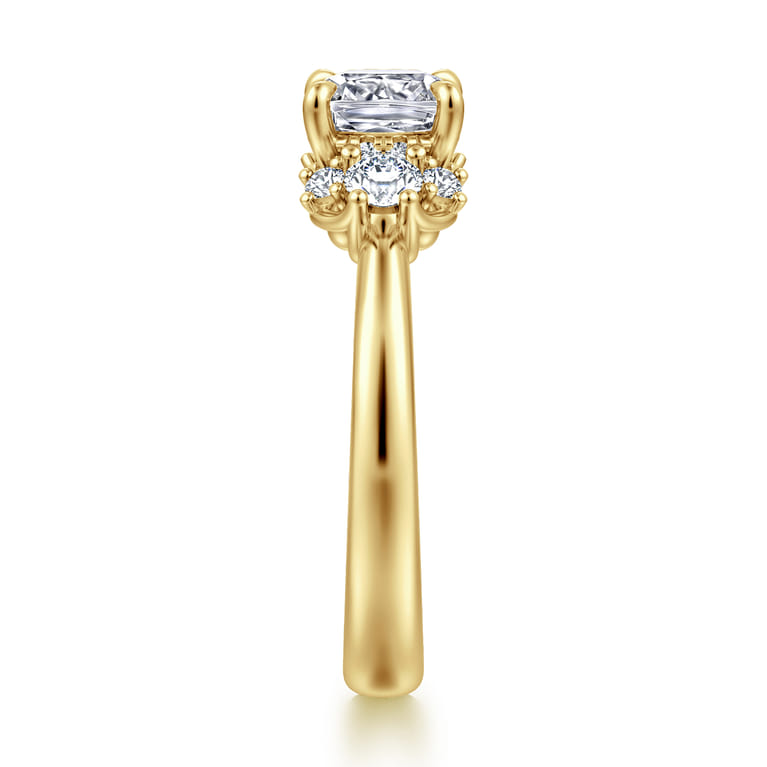 Mattie - 14K Yellow Gold Cushion Cut Lotus Diamond Engagement Ring - 0.45 ct - Shot 4