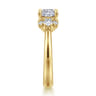 Mattie - 14K Yellow Gold Cushion Cut Lotus Diamond Engagement Ring - 0.45 ct