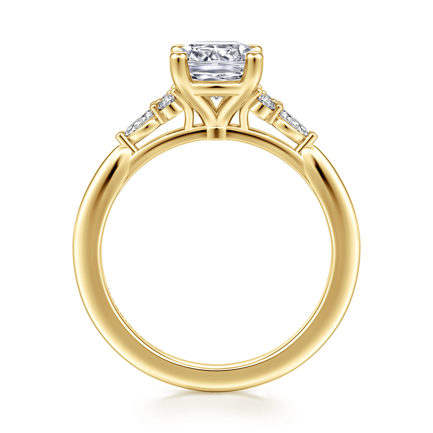 Arletta - 14K Yellow Gold Cushion Cut Diamond Engagement Ring - 0.18 ct - Shot 2