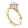 Arletta - 14K Yellow Gold Cushion Cut Diamond Engagement Ring - 0.18 ct