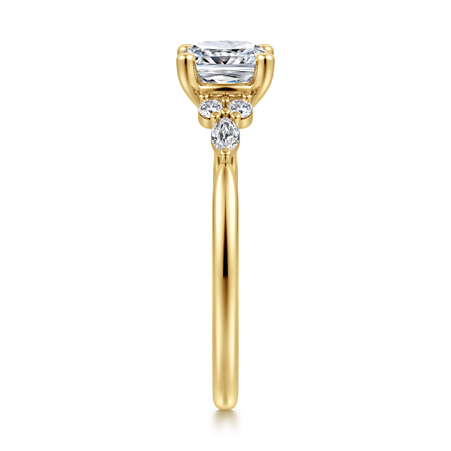 Arletta - 14K Yellow Gold Cushion Cut Diamond Engagement Ring - 0.18 ct - Shot 4